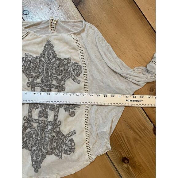 Anthropologie Meadow Rue Saba Embroidered Pullover Shirt Top. Size S.Dolman goth - Picture 7 of 8